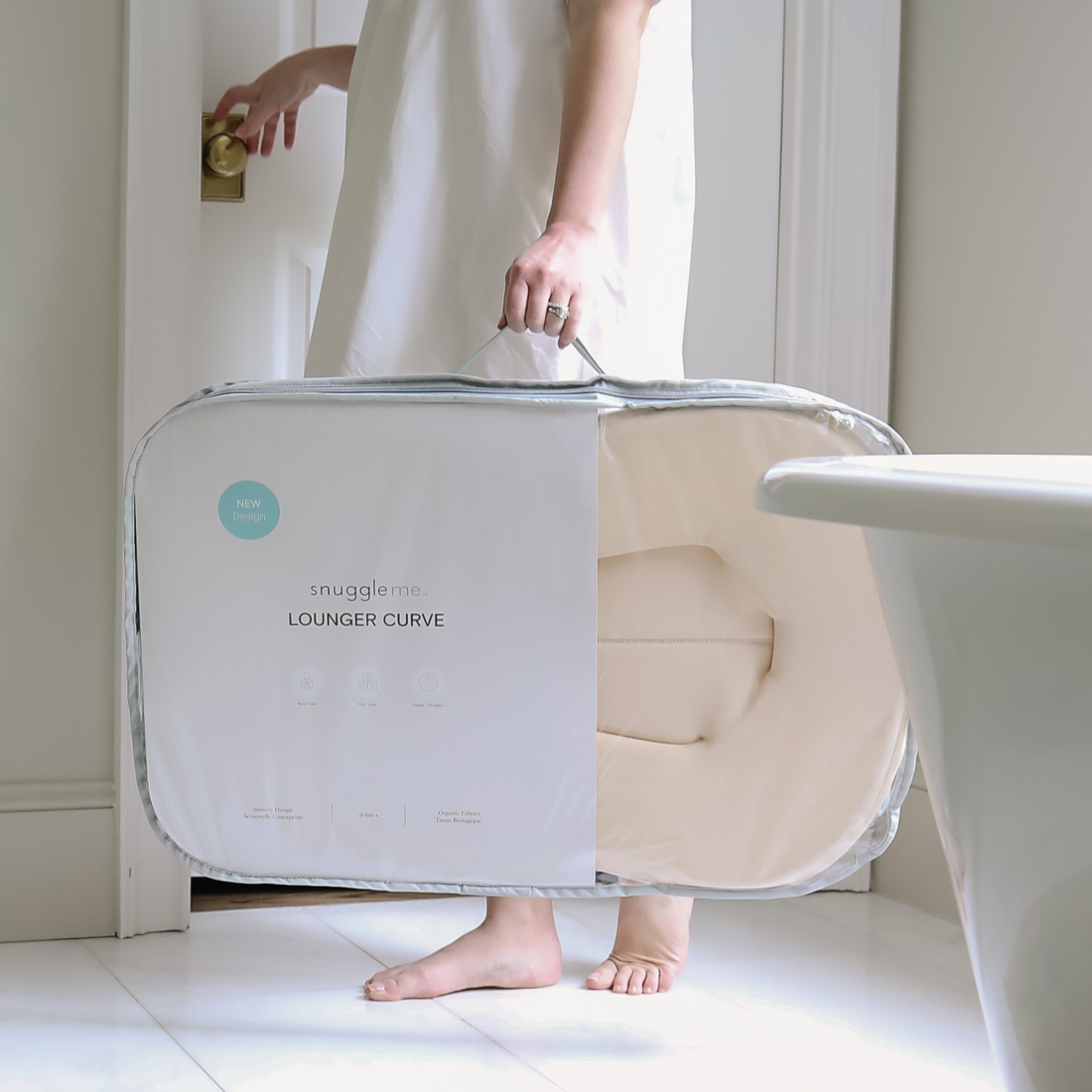 Lounger Curve + Muslin Cover Set | Natural