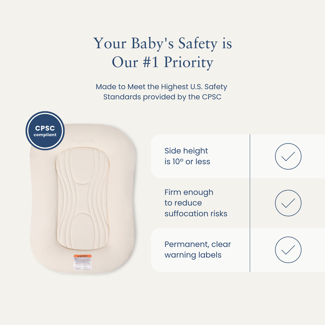 Infant Lounger Wave | Oat Stripe